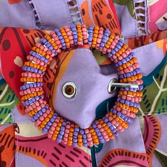 Colorful Patterned Romper with Belt - Picture 2 of 7